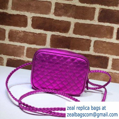 Gucci Laminated Leather Mini Shoulder Bag 534950 Fuchsia 2020