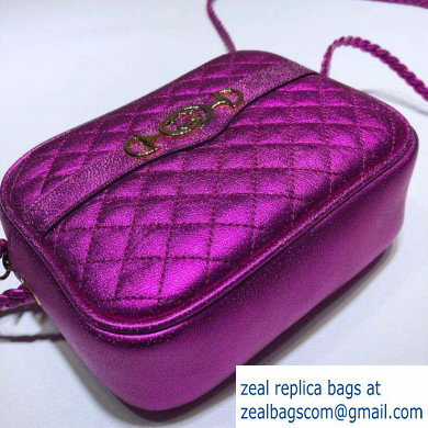 Gucci Laminated Leather Mini Shoulder Bag 534950 Fuchsia 2020