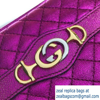 Gucci Laminated Leather Mini Shoulder Bag 534950 Fuchsia 2020