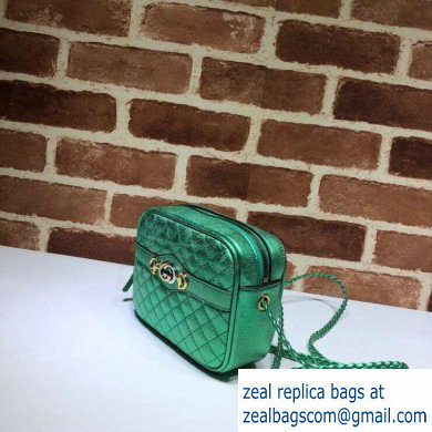 Gucci Laminated Leather Mini Shoulder Bag 534950 Green 2020