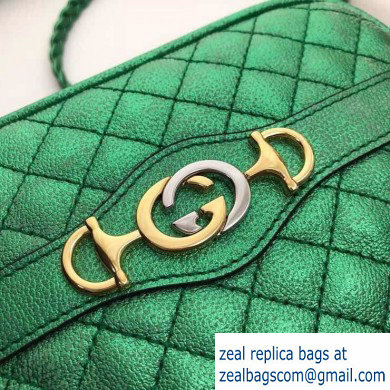 Gucci Laminated Leather Mini Shoulder Bag 534950 Green 2020 - Click Image to Close