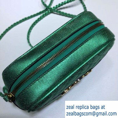 Gucci Laminated Leather Mini Shoulder Bag 534950 Green 2020