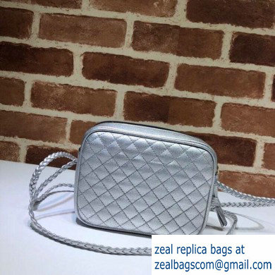 Gucci Laminated Leather Mini Shoulder Bag 534950 Silver 2020 - Click Image to Close