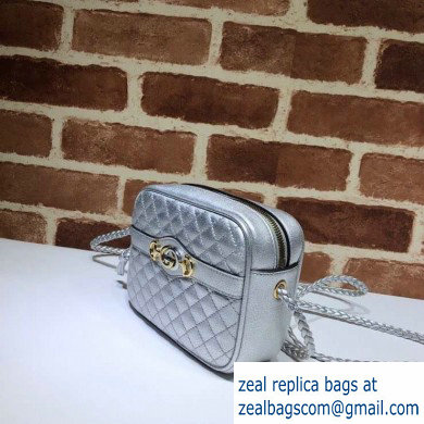 Gucci Laminated Leather Mini Shoulder Bag 534950 Silver 2020 - Click Image to Close