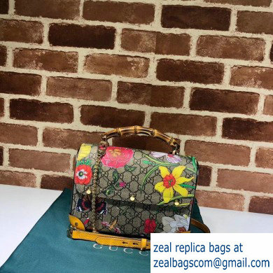 Gucci Padlock Small Bamboo Shoulder Bag 603221 GG Flora Print 2020