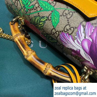 Gucci Padlock Small Bamboo Shoulder Bag 603221 GG Flora Print 2020 - Click Image to Close