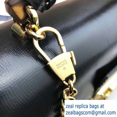 Gucci Padlock Small Bamboo Shoulder Bag 603221 Leather Black 2020