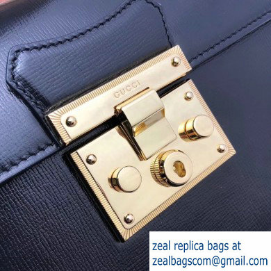 Gucci Padlock Small Bamboo Shoulder Bag 603221 Leather Black 2020
