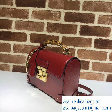 Gucci Padlock Small Bamboo Shoulder Bag 603221 Leather Red 2020 - Click Image to Close