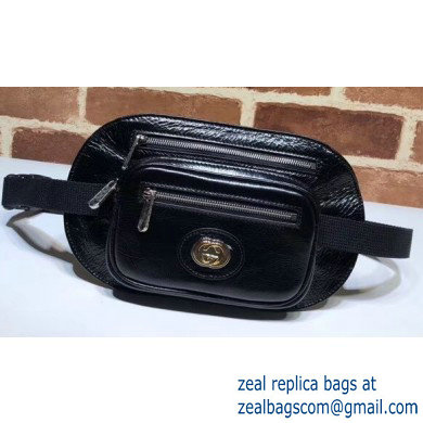 Gucci Soft Leather Belt Bag 575857 Black 2020 - Click Image to Close