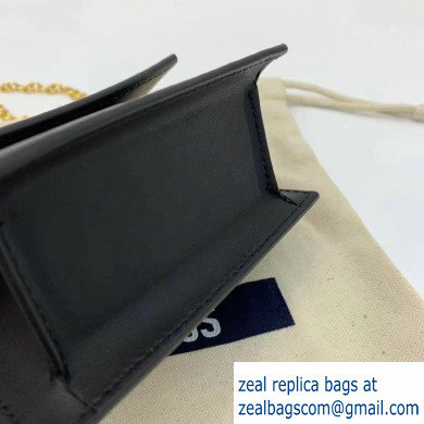 Jacquemus Leather Le Piccolo Micro Chain Bag Black