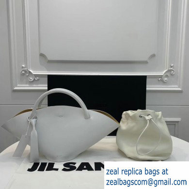 Jil Sander Small Sombrero Tote Bag White - Click Image to Close