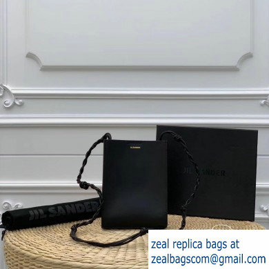 Jil Sander Tangle Small Leather Crossbody and Shoulder Bag Black - Click Image to Close