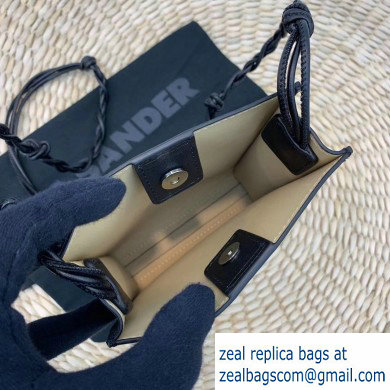 Jil Sander Tangle Small Leather Crossbody and Shoulder Bag Black