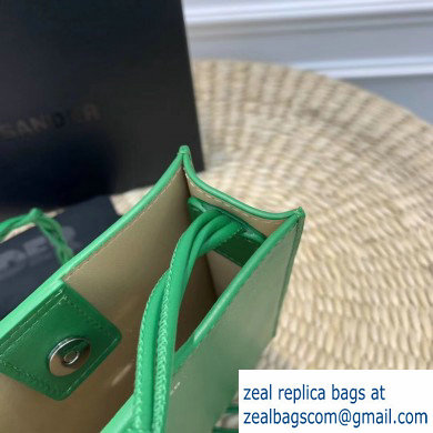 Jil Sander Tangle Small Leather Crossbody and Shoulder Bag Green
