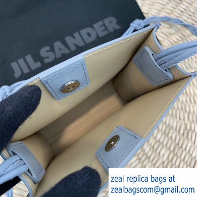 Jil Sander Tangle Small Leather Crossbody and Shoulder Bag Light Blue
