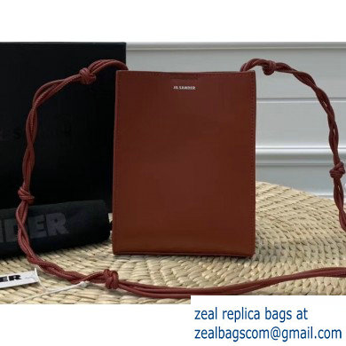 Jil Sander Tangle Small Leather Crossbody and Shoulder Bag Red