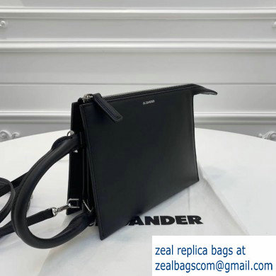 Jil Sander Tootie Leather Crossbody and Clutch Bag Black
