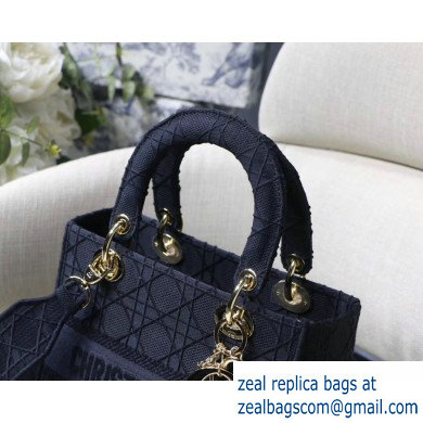 Lady Dior Medium Bag in Embroidered Canvas Black 2020