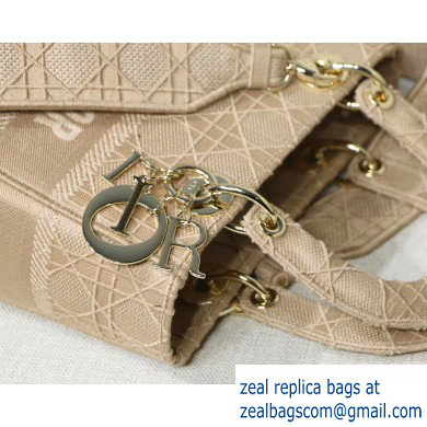 Lady Dior Medium Bag in Embroidered Canvas Nude 2020 - Click Image to Close