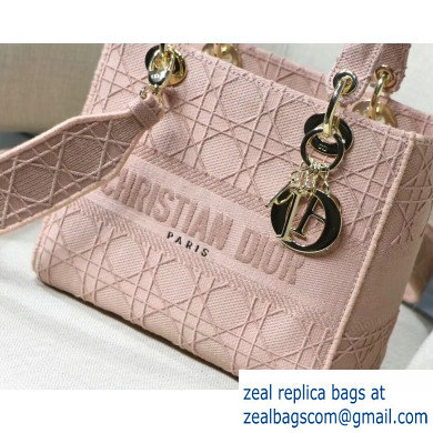 Lady Dior Medium Bag in Embroidered Canvas Pink 2020 - Click Image to Close