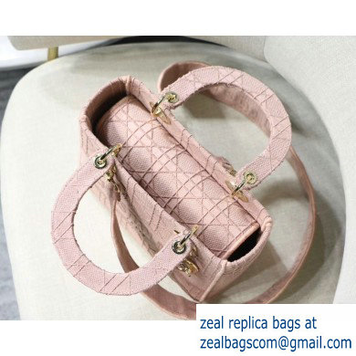 Lady Dior Medium Bag in Embroidered Canvas Pink 2020