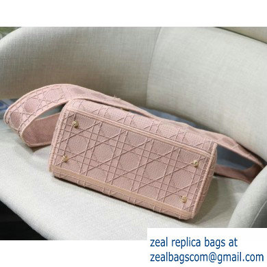 Lady Dior Medium Bag in Embroidered Canvas Pink 2020 - Click Image to Close