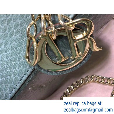 Lady Dior Mini Bag with Chain in Python Mint Green - Click Image to Close