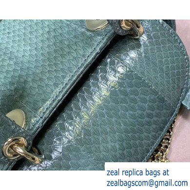 Lady Dior Mini Bag with Chain in Python Mint Green