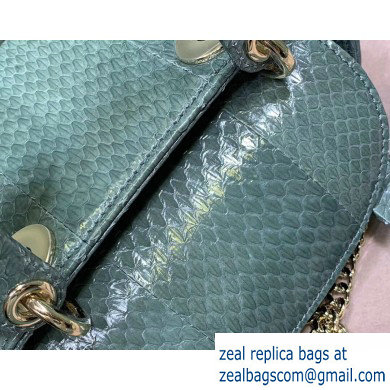 Lady Dior Mini Bag with Chain in Python Mint Green - Click Image to Close