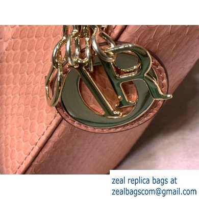Lady Dior Mini Bag with Chain in Python Nude Pink - Click Image to Close