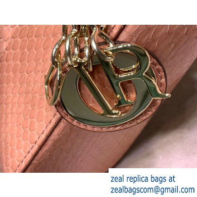 Lady Dior Mini Bag with Chain in Python Nude Pink