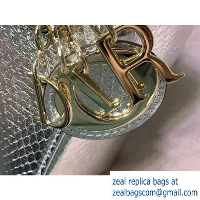 Lady Dior Mini Bag with Chain in Python Silver