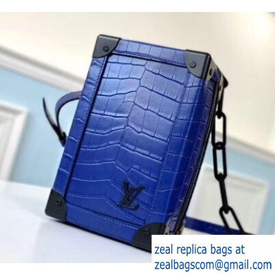 Louis Vuitton Mini Soft Trunk Bag M45044 Croco Pattern Blue 2020 - Click Image to Close