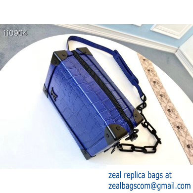 Louis Vuitton Mini Soft Trunk Bag M45044 Croco Pattern Blue 2020 - Click Image to Close