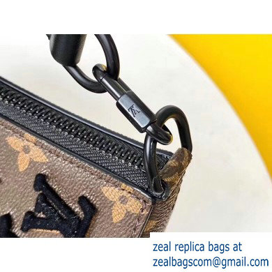 Louis Vuitton Monogram Canvas Triangle Shaped Messenger Bag M54330 Flocking Black 2020