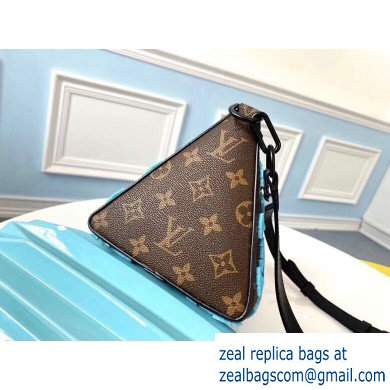 Louis Vuitton Monogram Canvas Triangle Shaped Messenger Bag M54330 Flocking Blue 2020