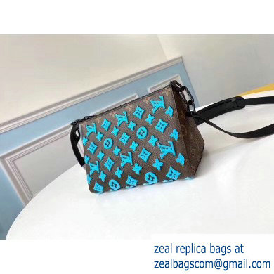 Louis Vuitton Monogram Canvas Triangle Shaped Messenger Bag M54330 Flocking Blue 2020