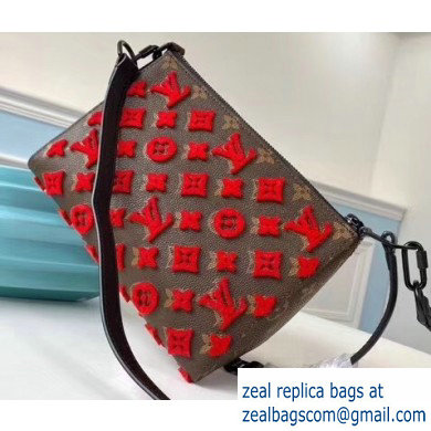 Louis Vuitton Monogram Canvas Triangle Shaped Messenger Bag M54330 Flocking Red 2020 - Click Image to Close