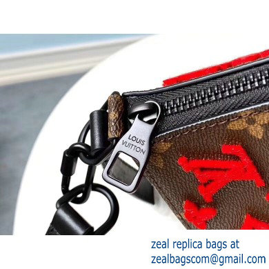 Louis Vuitton Monogram Canvas Triangle Shaped Messenger Bag M54330 Flocking Red 2020 - Click Image to Close