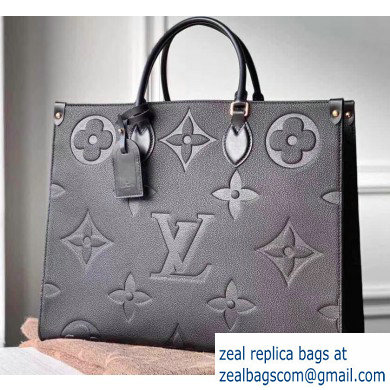 Louis Vuitton Monogram Empreinte Giant Onthego Tote Bag GM Black M44925