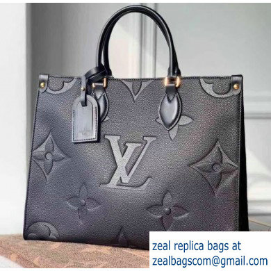 Louis Vuitton Monogram Empreinte Giant Onthego Tote Bag MM Black - Click Image to Close