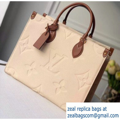 Louis Vuitton Monogram Empreinte Giant Onthego Tote Bag MM Creamy - Click Image to Close