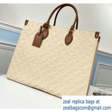 Louis Vuitton Monogram Empreinte Onthego Tote Bag GM Creamy - Click Image to Close