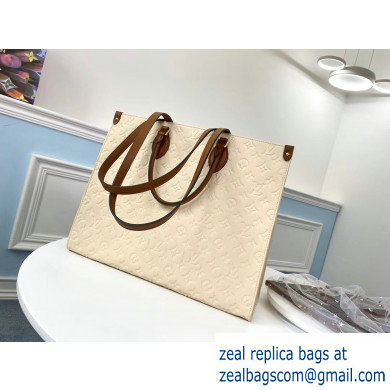 Louis Vuitton Monogram Empreinte Onthego Tote Bag GM Creamy