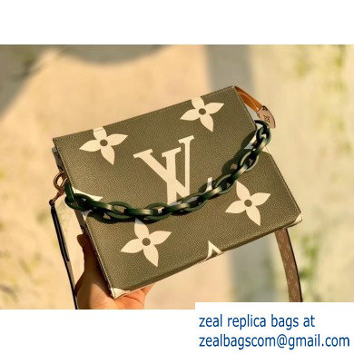 Louis Vuitton Monogram Giant Canvas Toiletry Pouch 26 Bag with Chain and Strap Kaki 2020 - Click Image to Close
