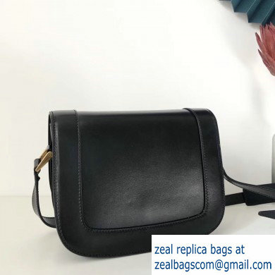 Valentino Small VLocker Leather Saddle Bag Black 2020