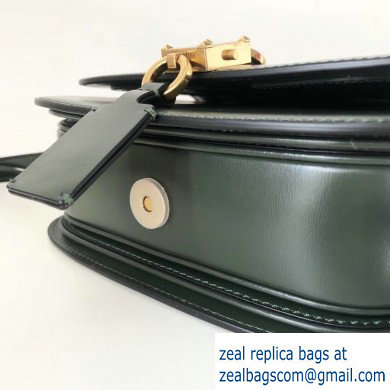 Valentino Small VLocker Leather Saddle Bag Green 2020