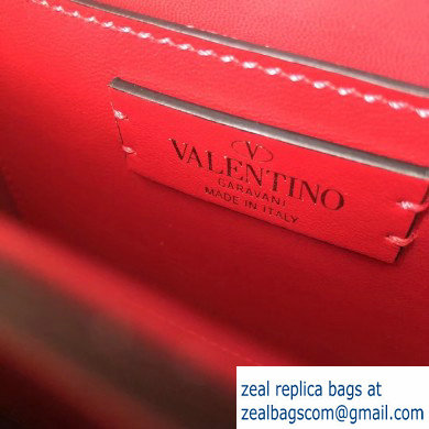 Valentino Small VLocker Leather Saddle Bag Red 2020