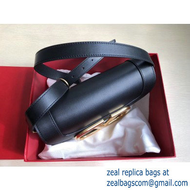 Valentino Supervee Calfskin Crossbody Large Bag Black/Gold 2020
